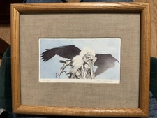 Paul Verburg signed Plains Indian Chief /Eagle Picture Print, 250/600 Framed