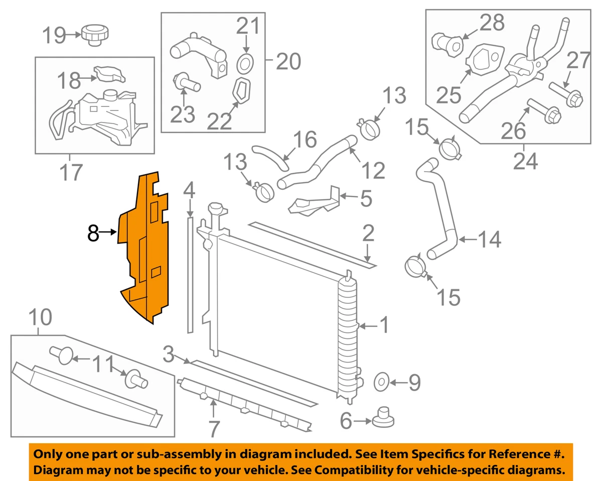 Chevrolet GM OEM 09-12 Traverse 3.6L-V6 Radiator-Side Baffle Right 