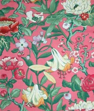 Beautiful Big Bold Jacobean Floral Design Bright Pink 56" W Decorator Fabric BTY