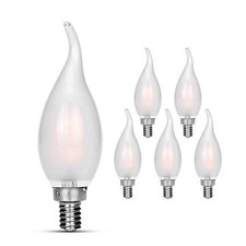 Candelabra LED Bulbs 2700K 40w Equivalent Improve Flame tip Frosted Glass E12...