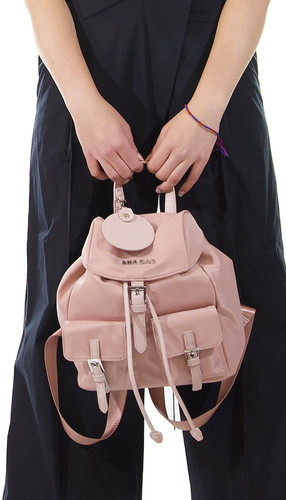 Mia bag borsa tracolla media in nylon nera reversibile \