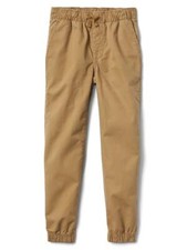 Gap Kids Boys Brown Khaki Cotton Elastic Waist Canvas Jogger Pants 8