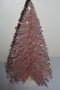 Vintage Pink Glitter Bottle Brush Christmas Tree 9 Excellent Used Condition Ebay