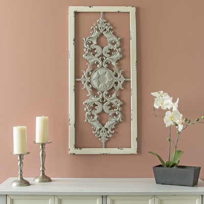 Decorative Wall Plaques Wood Metal Wall Art French Country Scroll Fleur De Lis Ebay