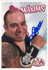 Maximo Signed 2019 Panini Lucha Libre AAA Album Stickers Rookie Card 114 RC CMLL