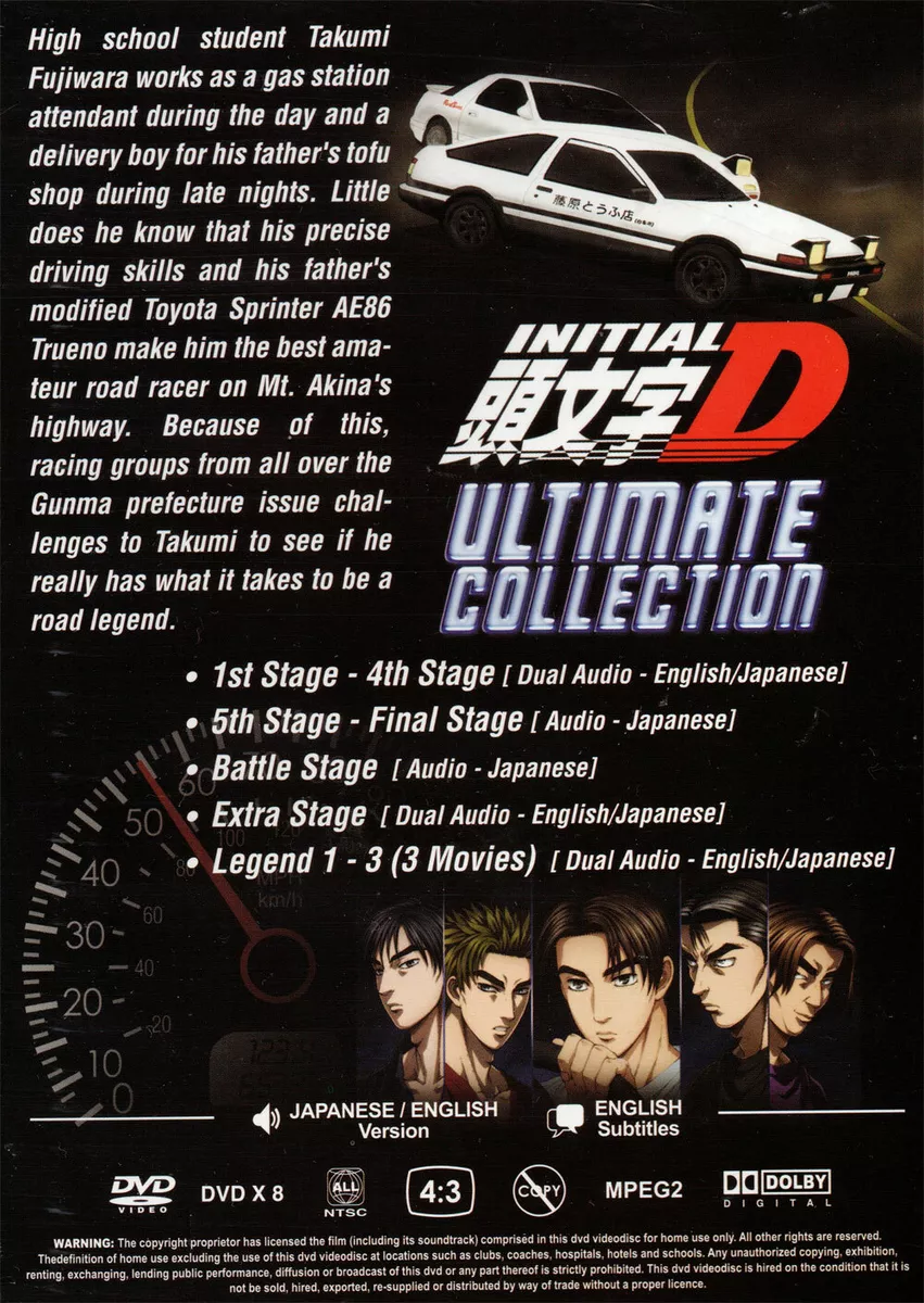 ANIME INITIAL D SEA 1-6+BATTLE STAGE+EXTRA STAGE + LEGEND 1-3 DVD ENGLISH  DUBBED