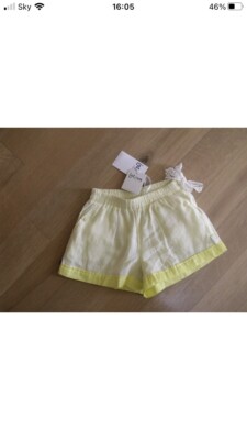 Mädchenshorts Jottum gelb Leinen/Baumwollmischung Größe 7-8 Jahre neu mit Etikett