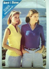 Pullover tops V neck dress pattern 3089 size 8 10 12  UNCUT