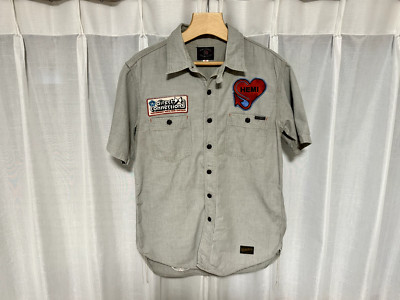 TOYS McCOY McHILL Kurzarm Chambray Arbeitshemd Größe 15 Hergestellt in Japan