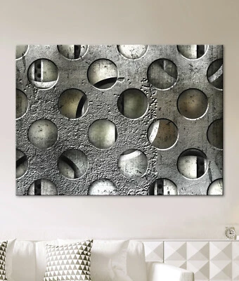 METAL WORLD Leinwand Bild Modern Abstrakt Schwarz Weiß Industrie Design NEU XL - Bild 1 von 4