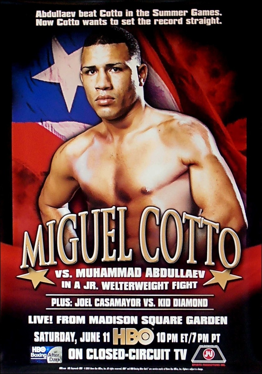 Miguel Cotto vs. Muhammad Abdullaev Boxing Fight Poster | eBay