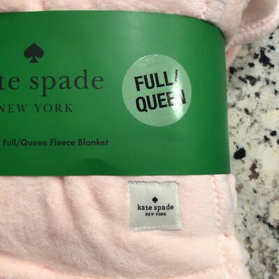 Kate Spade Oversized Full/Queen Ballet Pink Plush Fleece Blanket