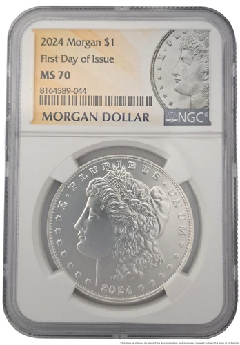 NGC Graded MS70 2024 First Day of Issue Morgan Silver One Dollar Coin