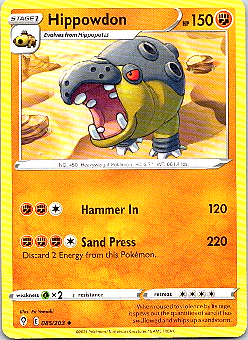 Hippowdon 085/203 Pokemon Evolving Skies Regular Light Play | eBay