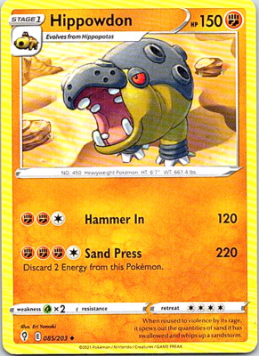 Hippowdon 085/203 Pokemon Evolving Skies Regular Light Play | eBay