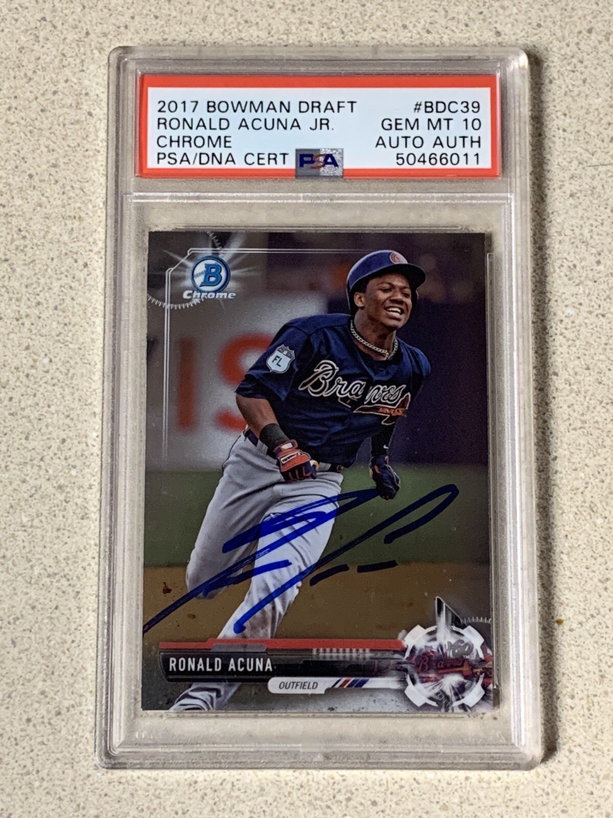 2017 Bowman Chrome Draft Ronald Acuna Jr. ROOKIE RC PSA 10 GEM MINT AUTO