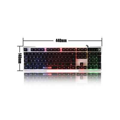 SADES Light Language Colorful  7 Backlight Colors LED USB Gaming Keyboard