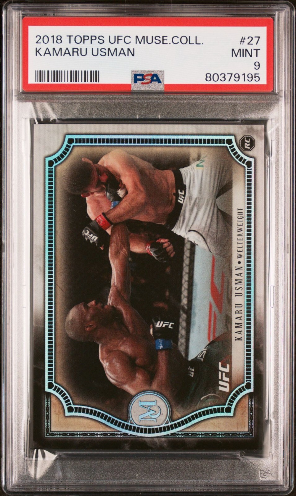 Kamaru Usman 2018 Topps UFC Museum Collection Rookie #27 RC PSA 9