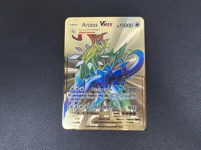 does pokemon make metal cards Metal Golden Card- Pokémon Metal Cards TCG Arceus VMAX Pokemon Gifts For  Kids