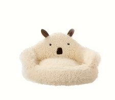 Alpaca Fuzzy Pet Bed Soft Plush Cushion Cozy Neutral Small Pet