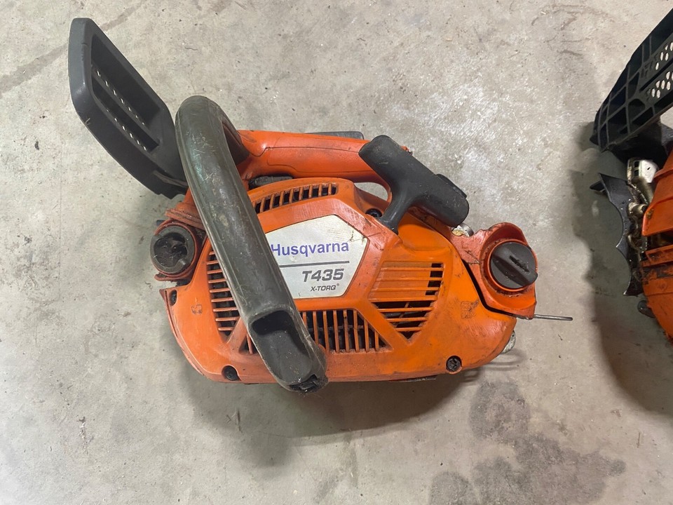 Two Husqvarna T435 Arborist Chainsaw Powerheads with extra parts eBay