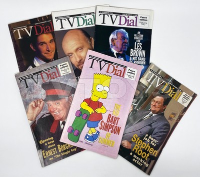Lot of 6 Local Regional TV Dial Guides Bart Simpson Ernest Borgnine Noah Wyle