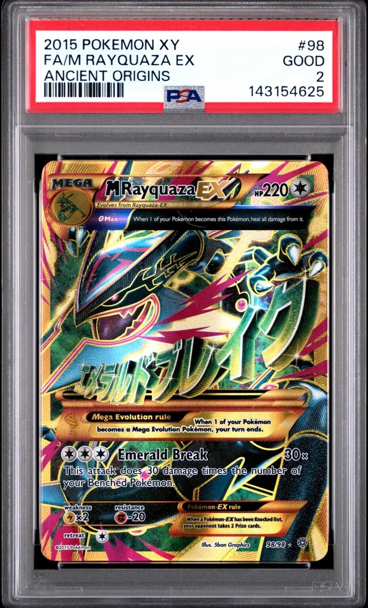 2015 Pokemon XY Ancient Origins PSA 2 M Rayquaza EX #98 Holo FA