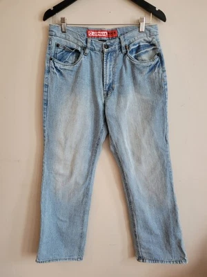 Jean Droit Airwalk Délavé Bleu Moyen - Taille 36, Longueur De Jambe 33 - Coton Denim - Occasion Bon état