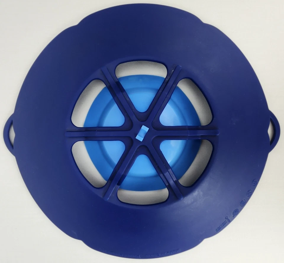 Tapón para derrames Kochblume cocina flor tapa de silicona Suiza Kuhn Rikon azul Foto 3 de 4