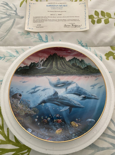 Dolphin Porcelain Collector Plates by Robert Lynn Nelson. Set Marine Life