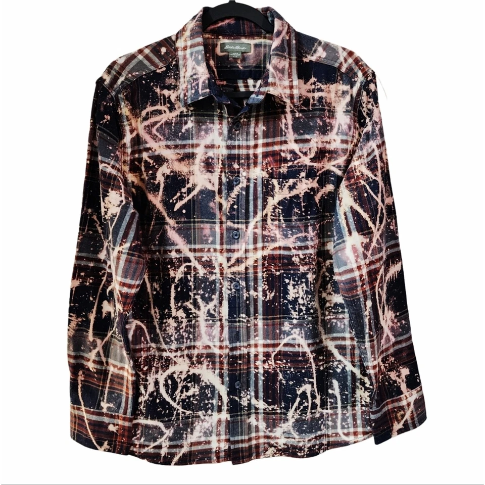 Camisa Manga Larga Franela Escocesa Reciclada Cristiana Personalizada Cruz León de Judá Foto 3 de 4