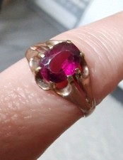 Vintage 9ct Gold Garnet Solitaire Ring Brian Smith Newcastle-under-Lyme Boxed