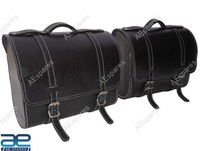 Leder Sattel Beutel Schwarz FüR Royal Enfield Interceptor 650 Gt Continental 650