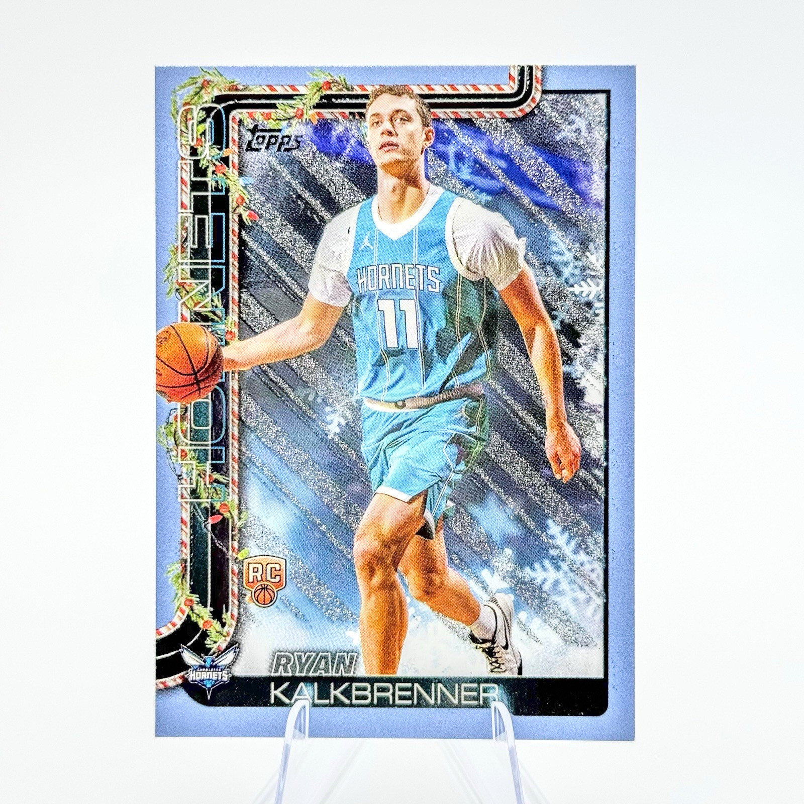 Ryan Kalkbrenner (RC) 2025-26 Topps Holiday Blue Glitter Rookie #H194 Hornets 🔥