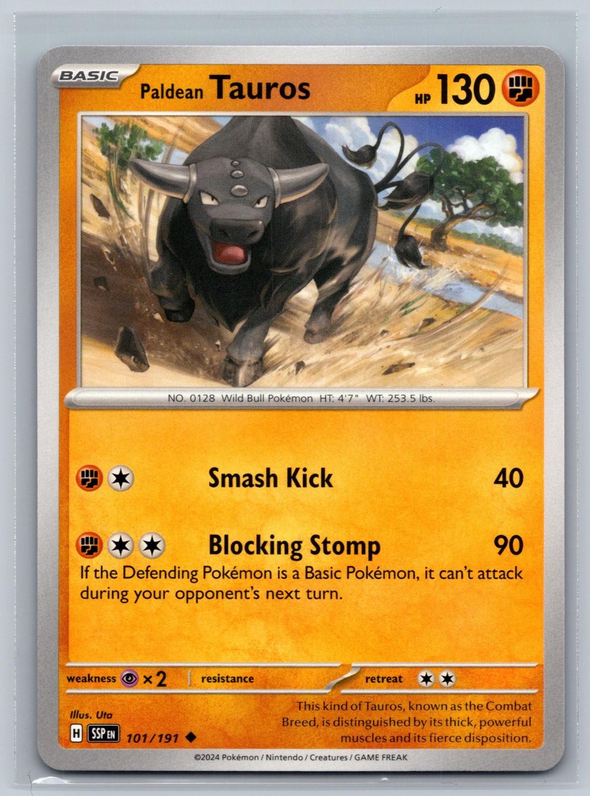 Paldean Tauros 101/191 Uncommon Surging Sparks Pokemon Card Near Mint