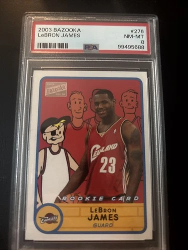 2003 Bazooka LeBron James PSA 8 NM-MT Rookie Card  # 276  Cavaliers 👌