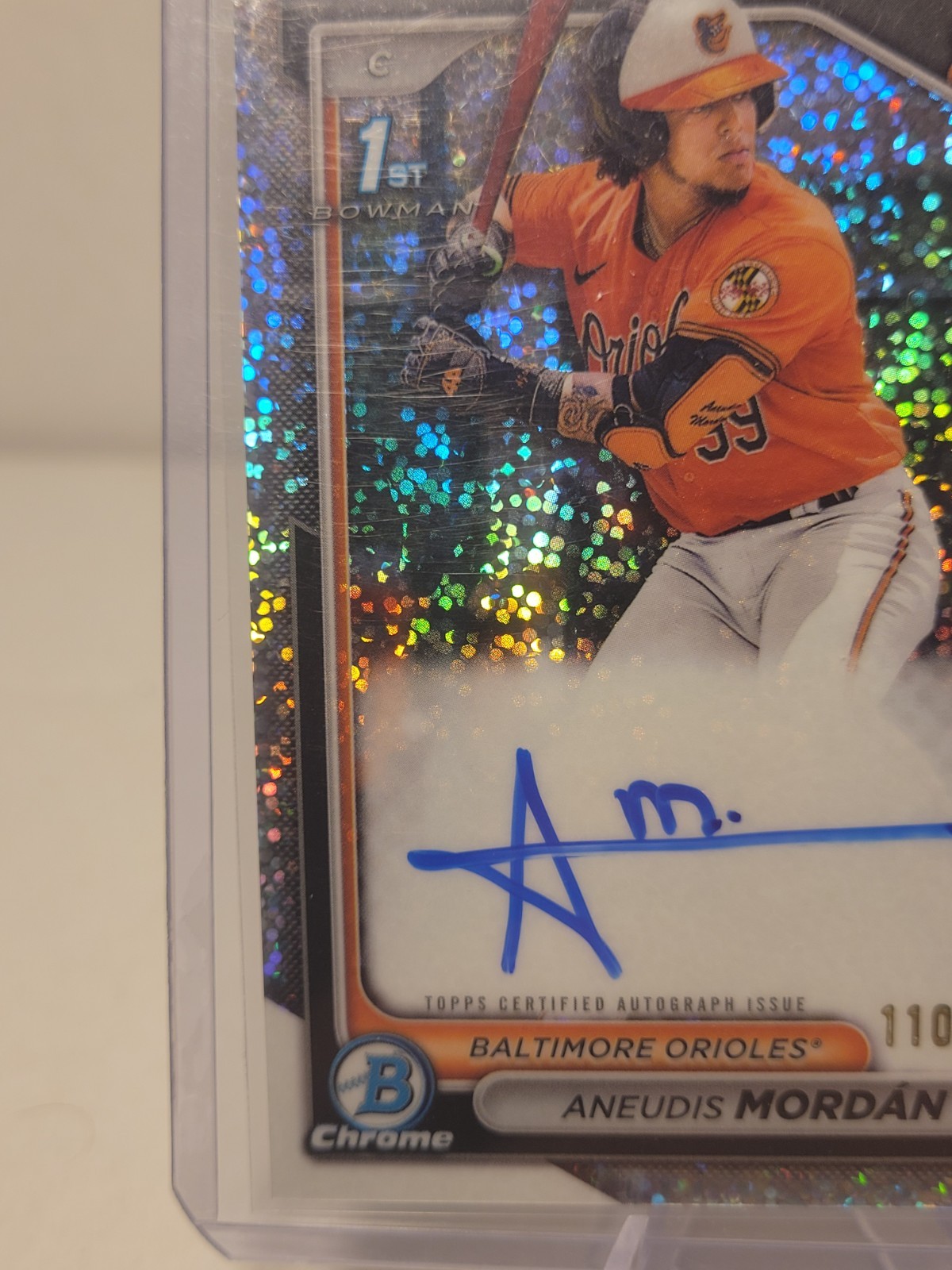 2024 Bowman Chrome Aneudis Mordan 1st Auto Speckle #169/299 view 4