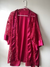 Vtg Gold Label Robe Victoria's Secret One Size Red Lace Lingerie Valentine's V