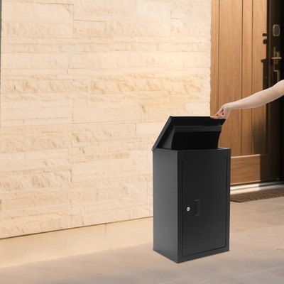 Wall-mounted Package Delivery Box, Carbon Steel Mail Box, Parcel Drop Box W/ Key