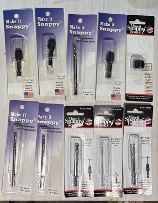 Make It Snappy Drill bit replacements. Drill adapters etc bulk lot