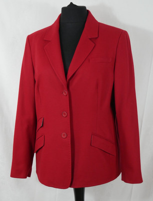 Damen CLEMENT Traumhafter Luxus Blazer Rot SCHURWOLLE Elegant Edel Größe 44 NEU!