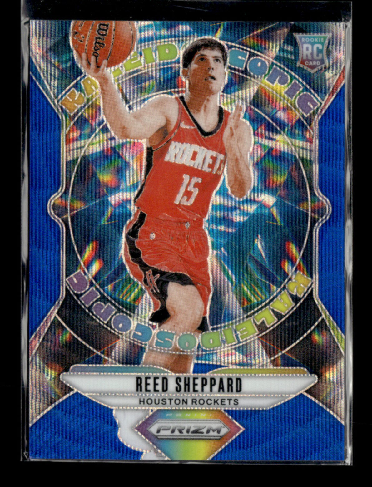 Reed Sheppard 2024-25 Panini Prizm RC Blue Wave 106/175 Kaleidoscopic [jm123