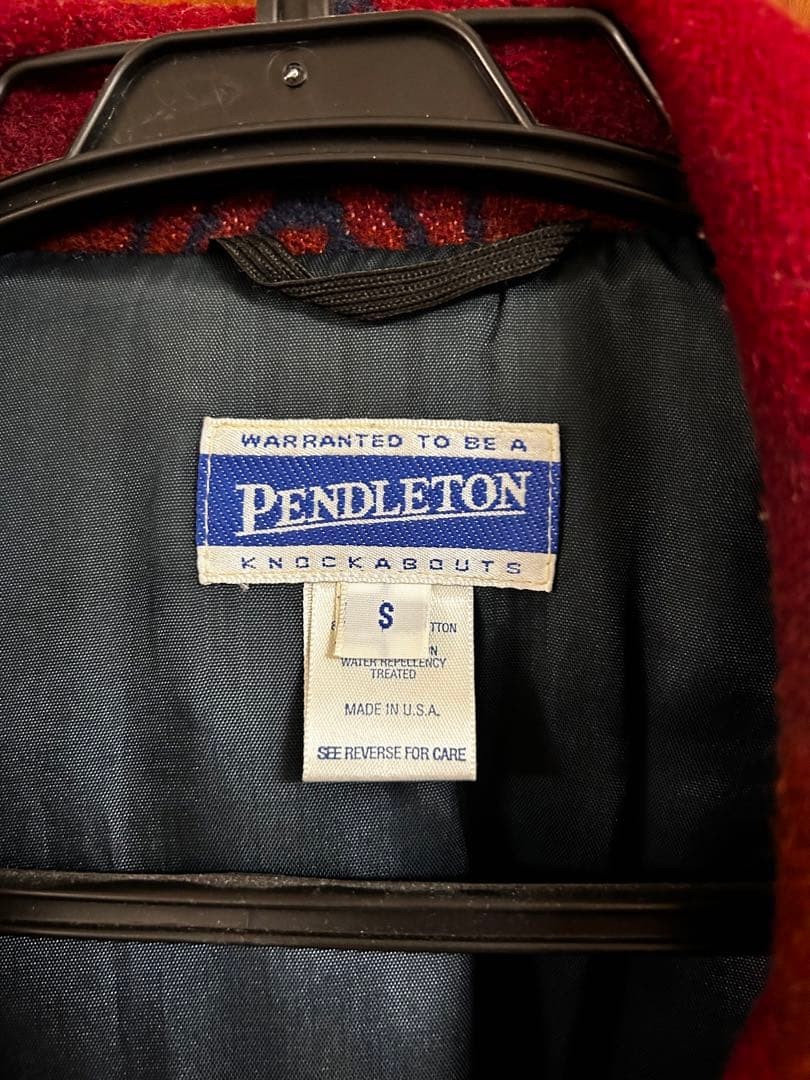 Pendleton Native Pattern Jacket Red Navy Made in … - image 3