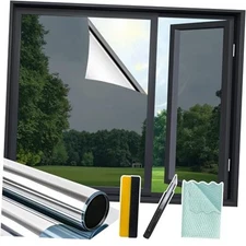  One Way Window Privacy Film with Installation Tools, 29.5" x 78.7" Silver
