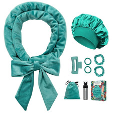Hair Curling Rods Set No Heat Overnight Curl Headband 9 PCS Blue Green Style