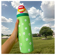 Owala FreeSip Green Flower 32 oz Limited Edition Water Bottle New FREE SHIPPING