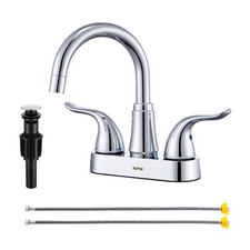 KPW Bathroom Sink Faucet 2 or 3 Hole Chrome Centerset Two Handle, 5121