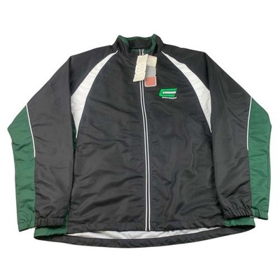 Elevate Sport Jacket Men XL Black Zip Front Mesh Lined Logo Embroidery Running