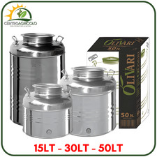 BIDONE PROFESSIONALE OLIVARI PER OLIO IN ACCIAIO INOX 304/441LI 15/30/50 LITRI