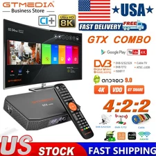 GTMEDIA GTXCombo 8K FTA DVB-S2/T2/ATSC Satellite Receiver Smart TV Box 4:2:2 CI+